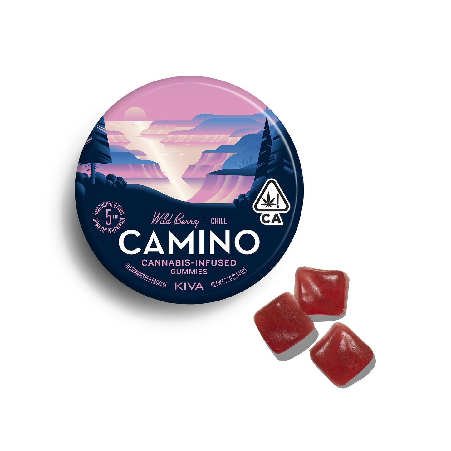 Camino Wild Berry 'Chill' Gummies 100mg (Kiva Confections)