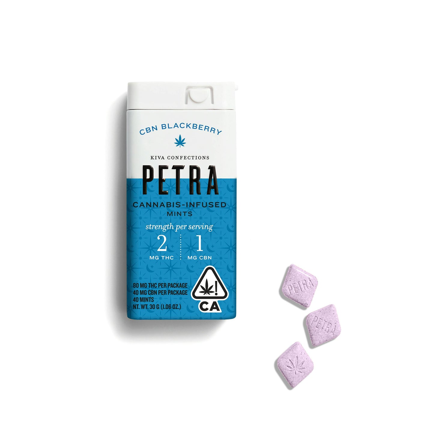 Blackberry CBN Petra Mints 40pk 100THC:40CBN (Kiva Confections)