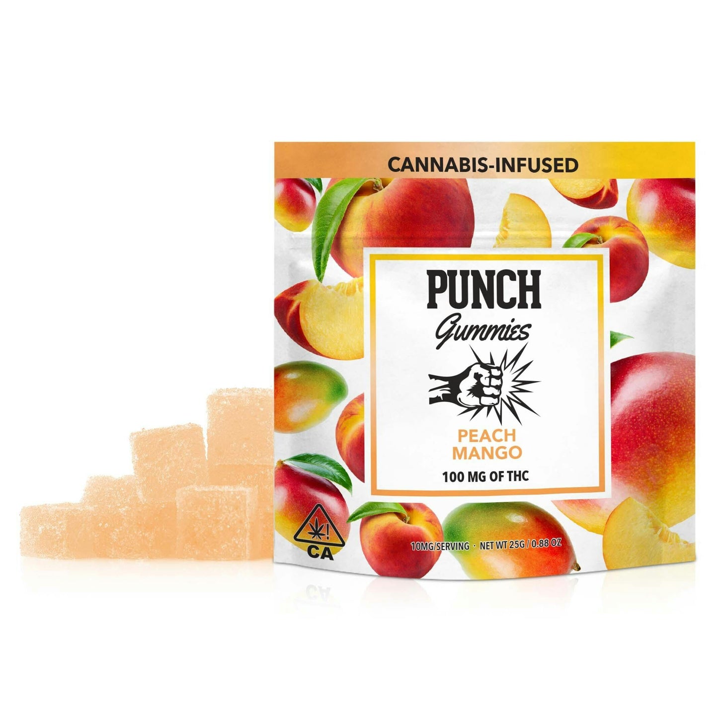 Peach Mango Gummies 10pk 100mg THC (Punch Edibles & Extracts)
