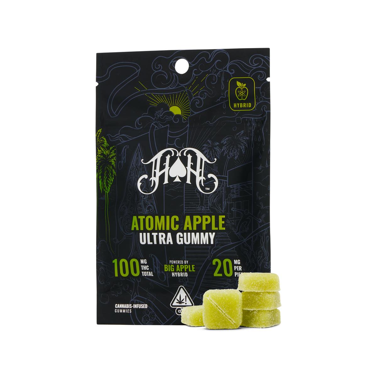 Atomic Apple Hybrid Ultra Pure Gummies 5pk 100mg THC (Heavy Hitters)