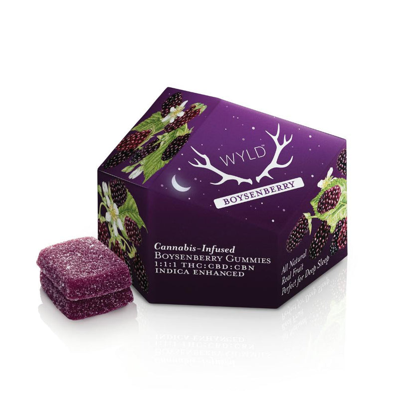 Boysenberry 1:1:1 CBD:CBN + Indica Enhanced Gummies (WYLD)