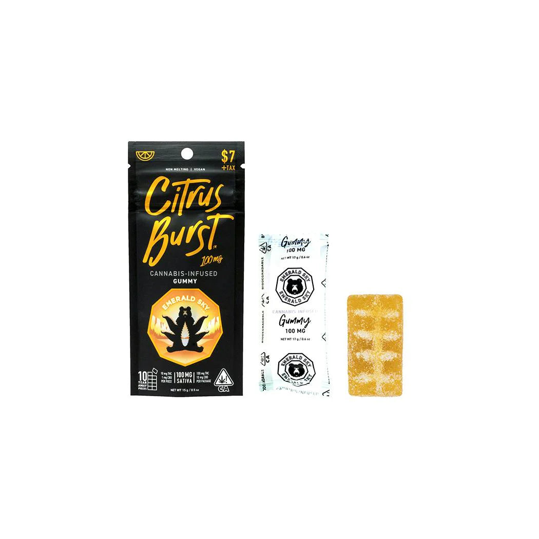 Citrus Burst Single Gummy 100mg THC (Emerald Sky)