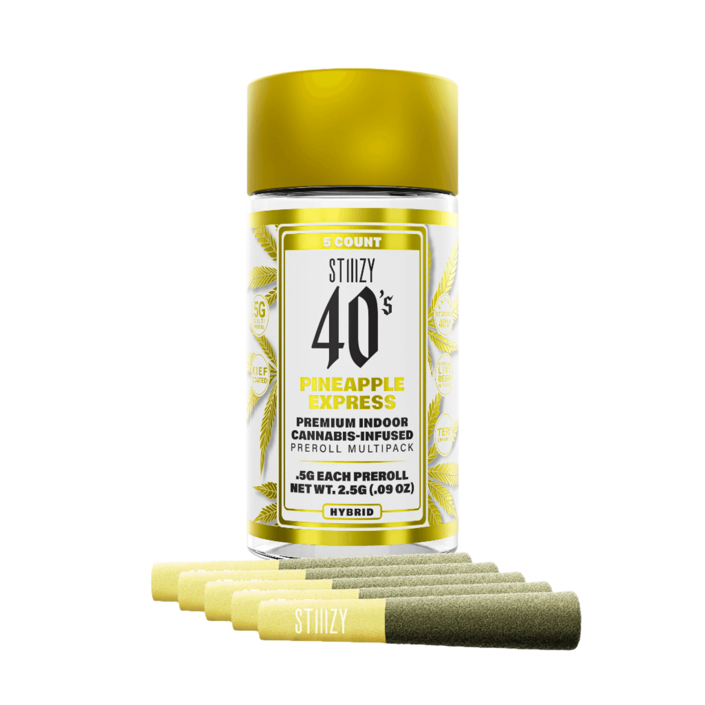 PINEAPPLE EXPRESS - .5G 40's Infused Preroll 5 Pack (STIIIZY) 2.5g