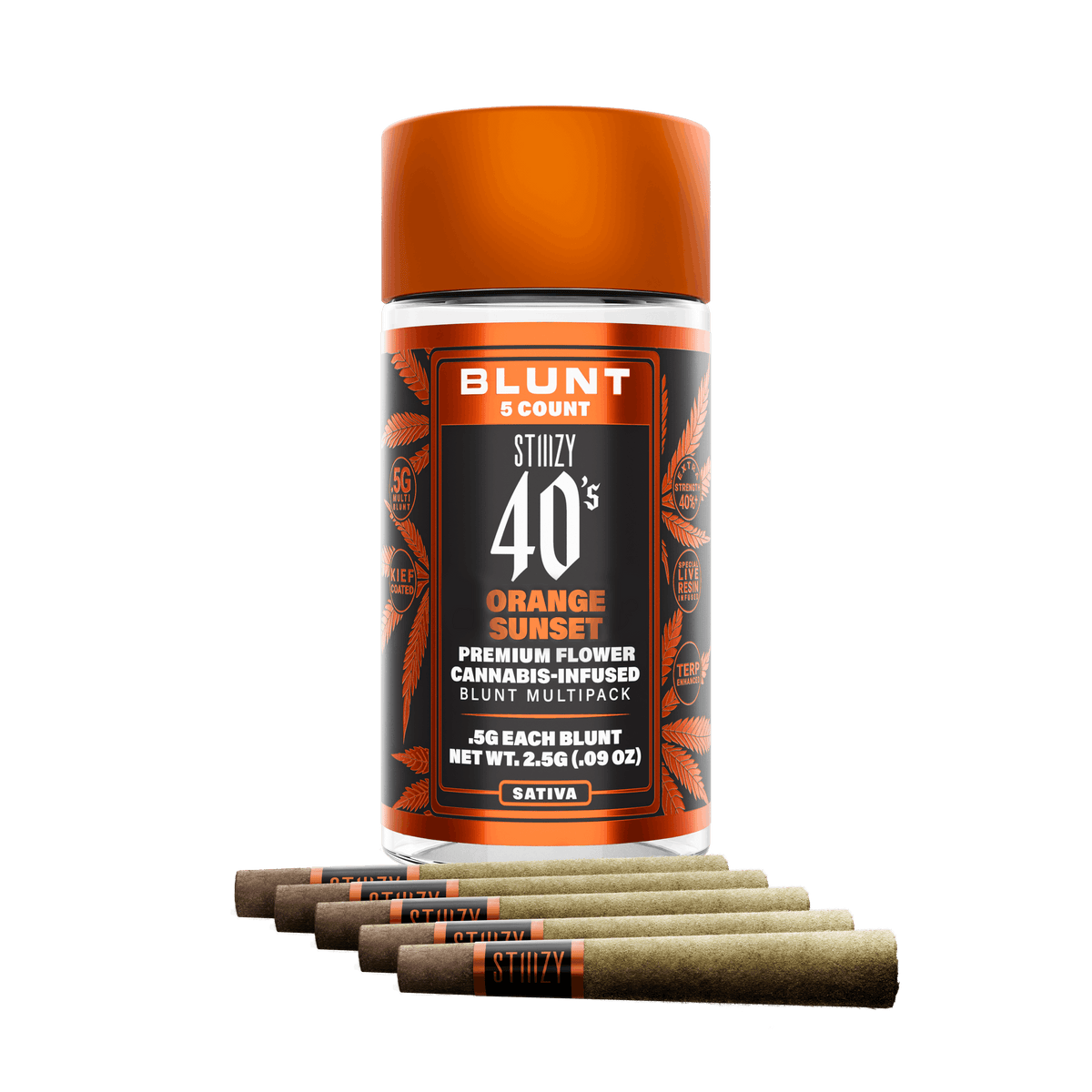 ORANGE SUNSET - .5G 40's Infused Mini Blunt 5pk 2.5g (STIIIZY)