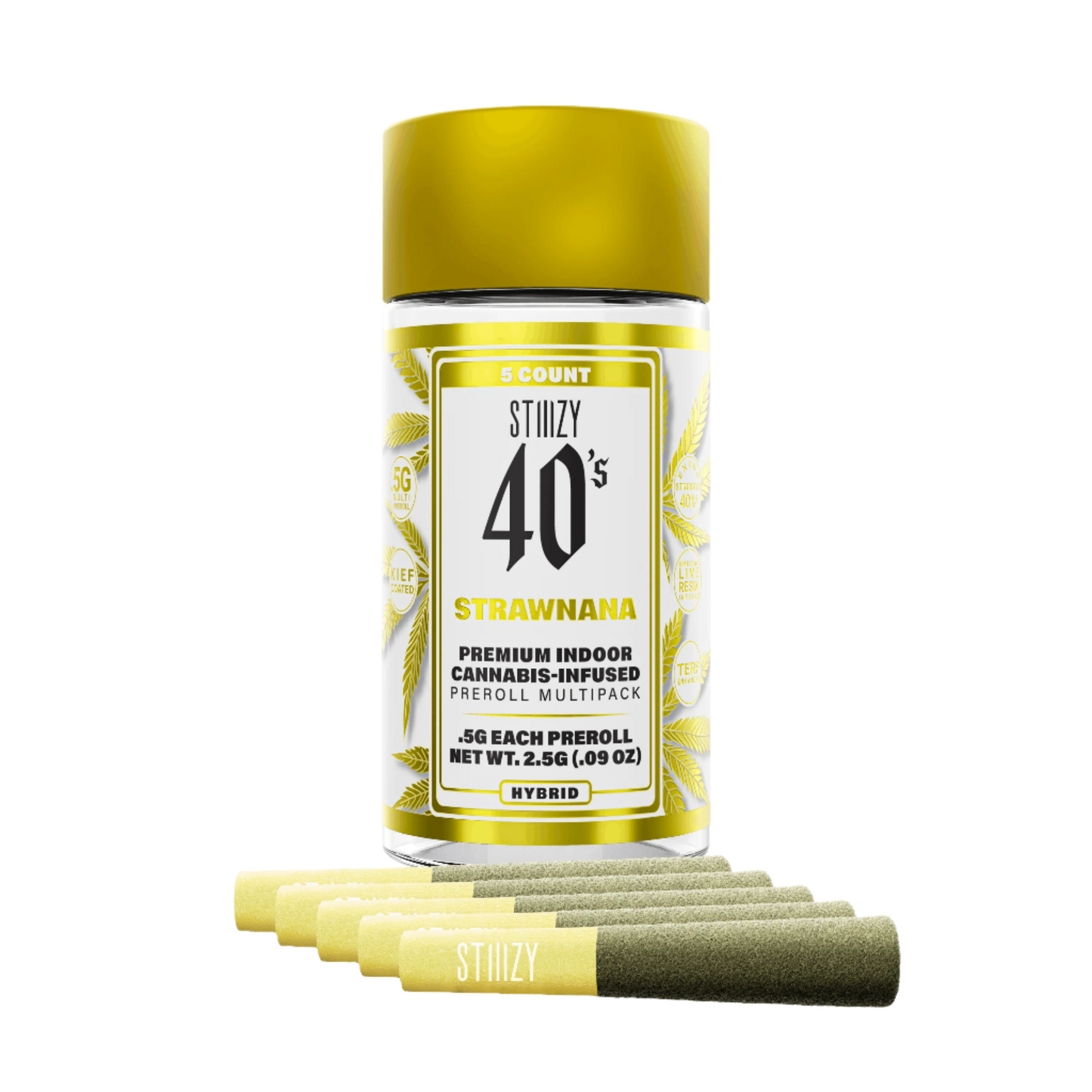 STRAWNANA - 40's Infused Preroll 5pk 2.5g (STIIIZY)