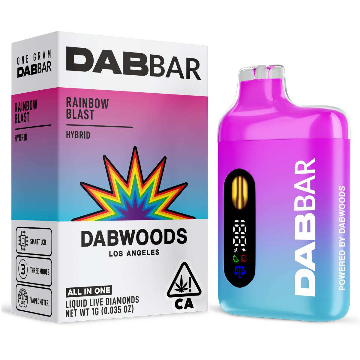 Rainbow Blast Liquid Diamond DabBar Disposable 2g (Dabwoods)