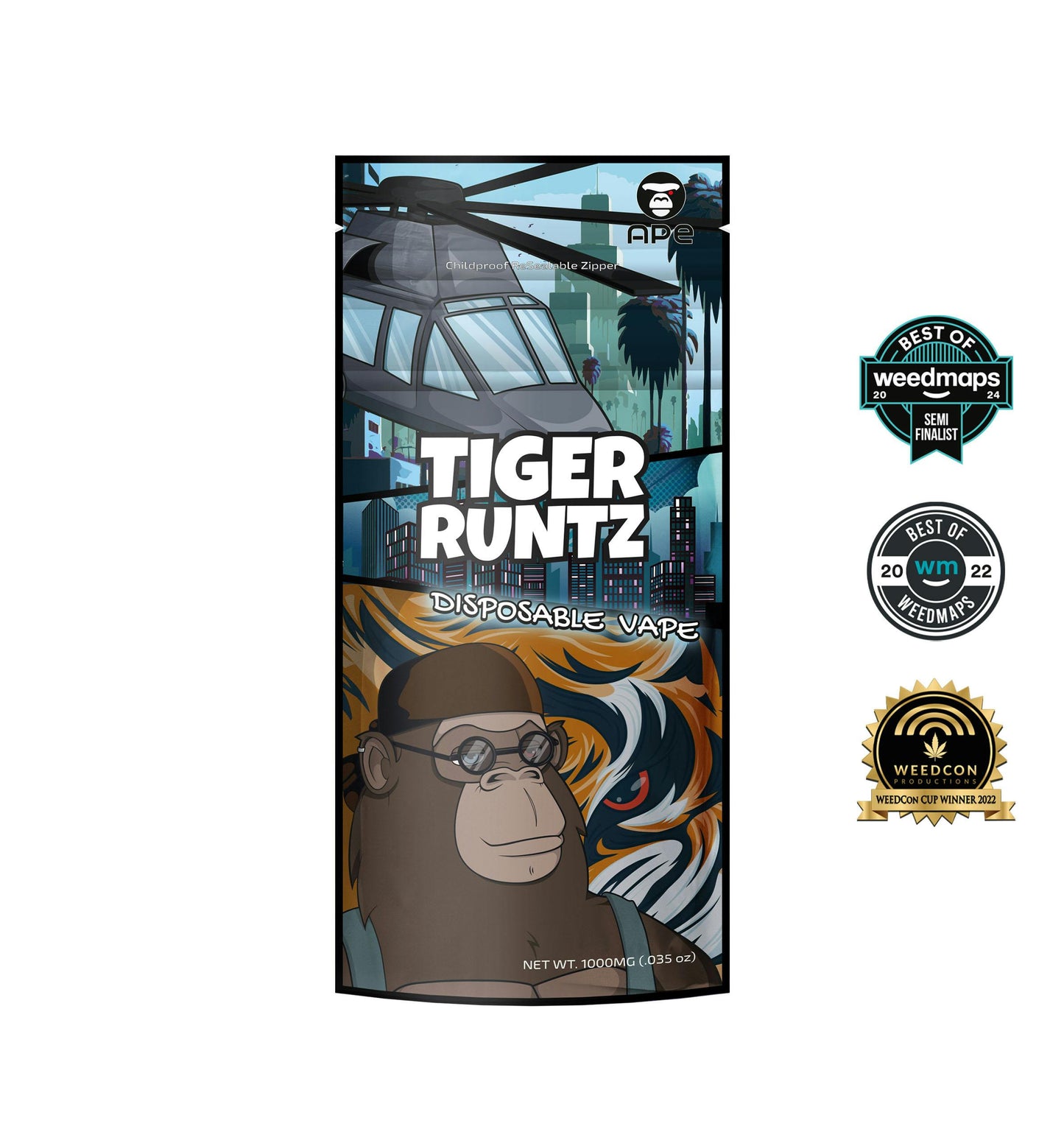 Tiger Runtz (Hybrid) Disposable Vape 1g (APE Premium Cannabis Corp)