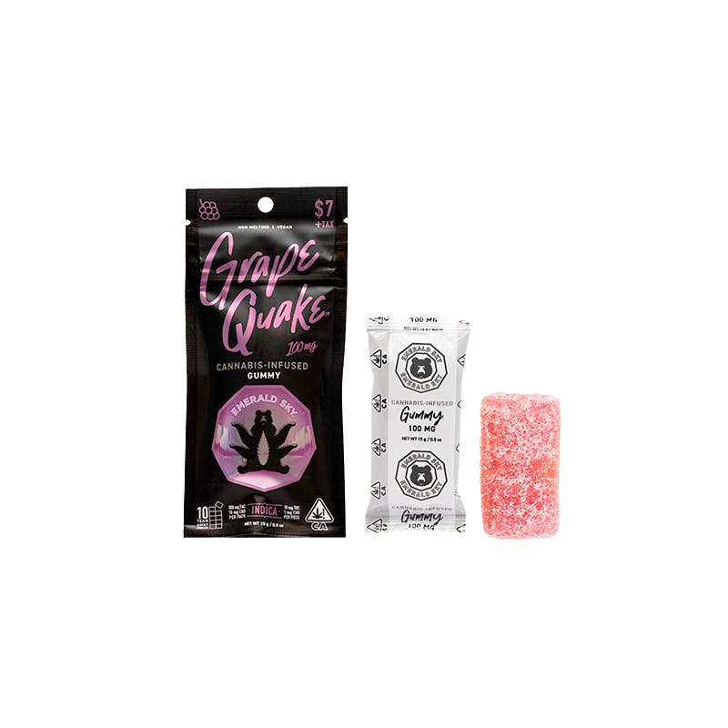 Grape Quake Single Gummy 1pc 100mg THC (Emerald Sky)