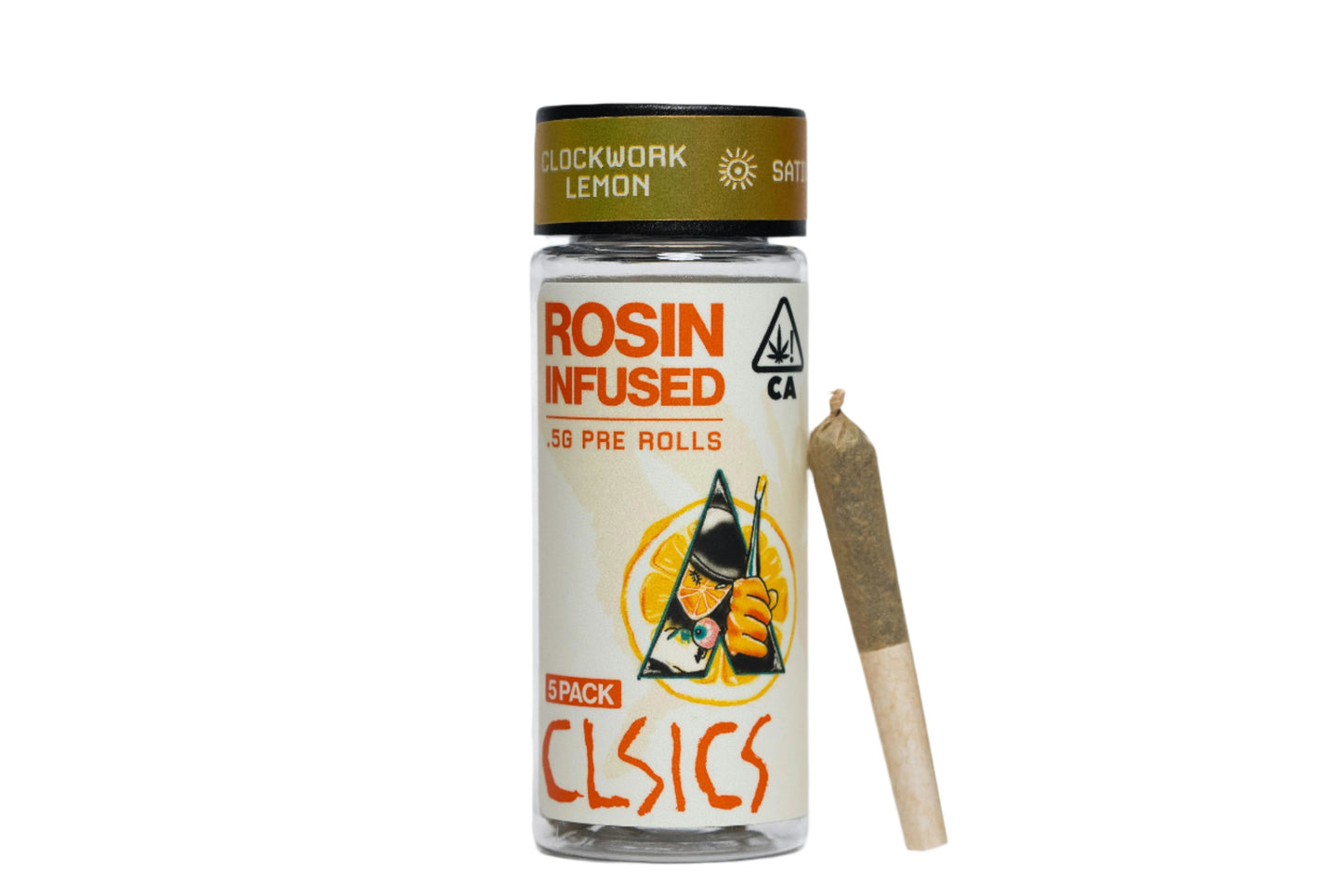Clockwork Lemon Rosin Infused Pre Rolls 5pk 2.5g (CLSICS Rosin & Rosin Infused Pre Rolls)