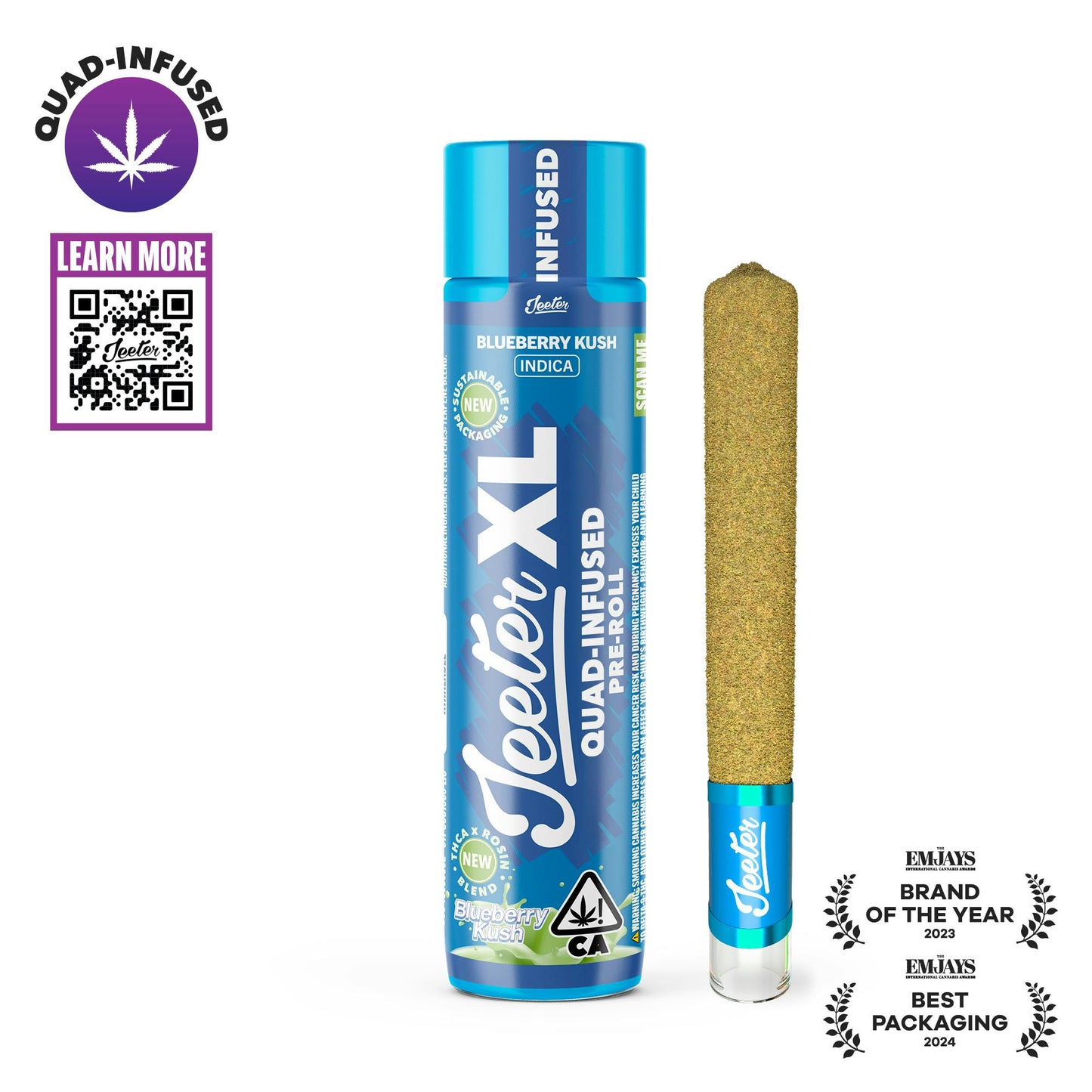 Blueberry Kush XL Quad-Infused Jeeter Joint 2g (Jeeter)