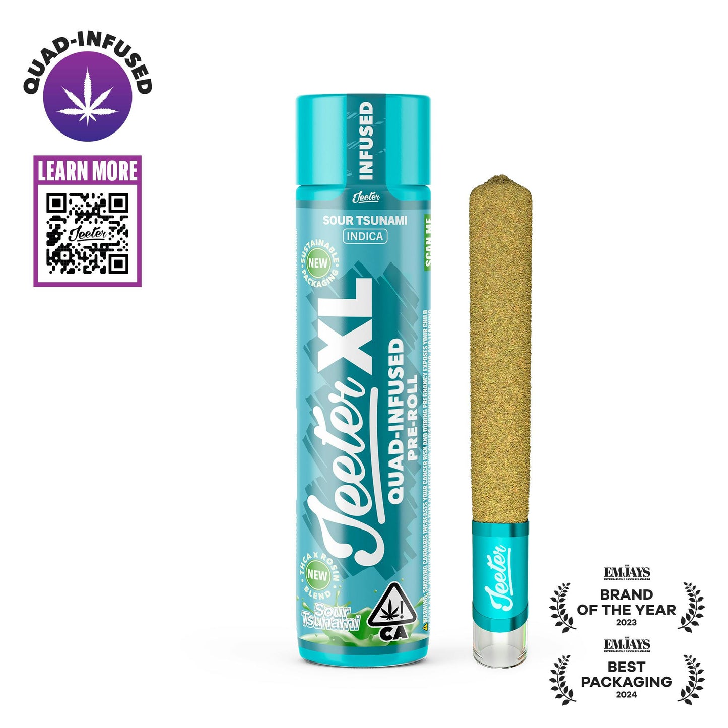 Sour Tsunami XL Quad-Infused Jeeter Joint 2g (Jeeter)