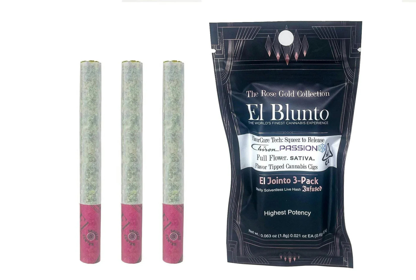 Chiron Passion El Jointo Diamond Infused Joint 3pk 1.8g (El Blunto by Albert Einstone's)