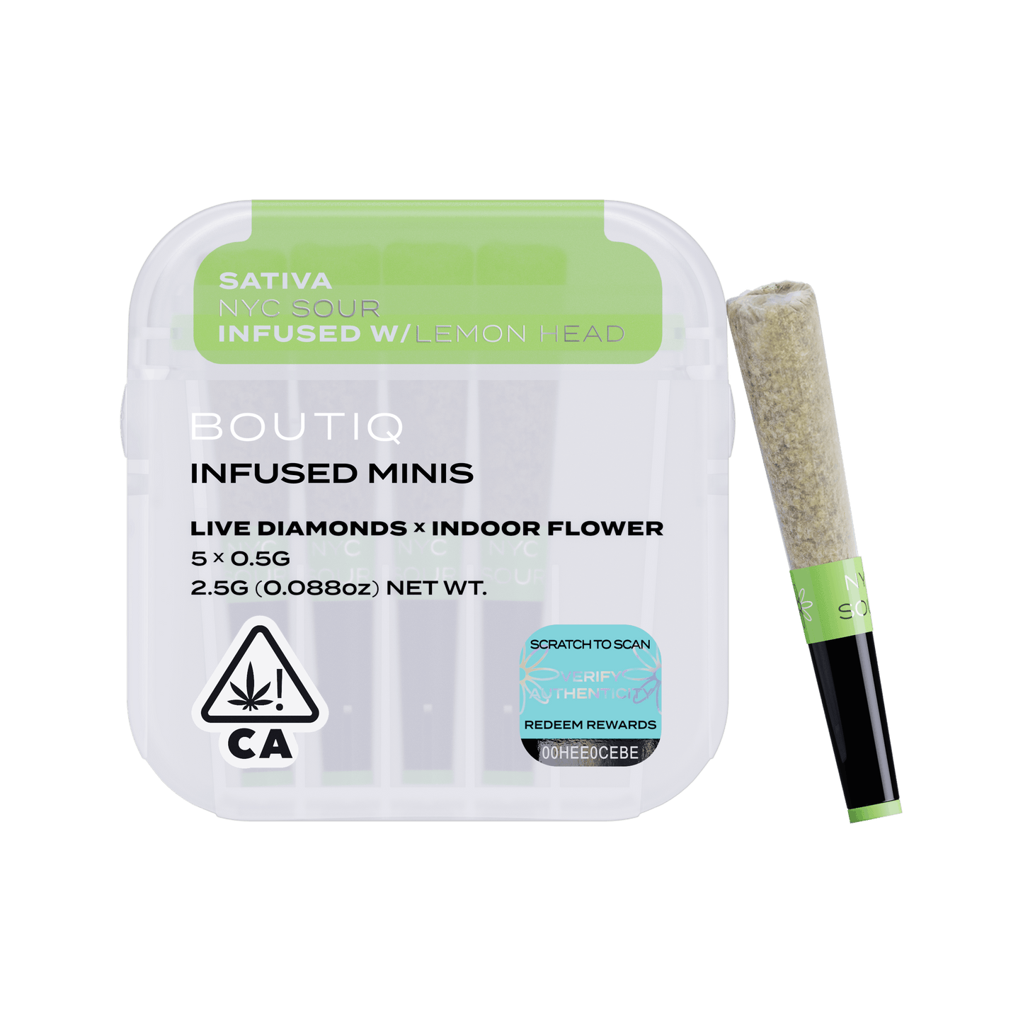 NYC Sour x Lemon Head Live Diamond Infused Pre Rolls 5pk 2.5g (Boutiq)