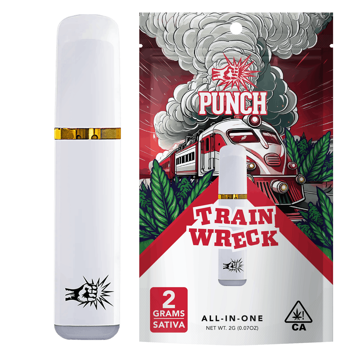 Trainwreck Sativa Distillate All in One Vape 2g (Punch Edibles & Extracts)