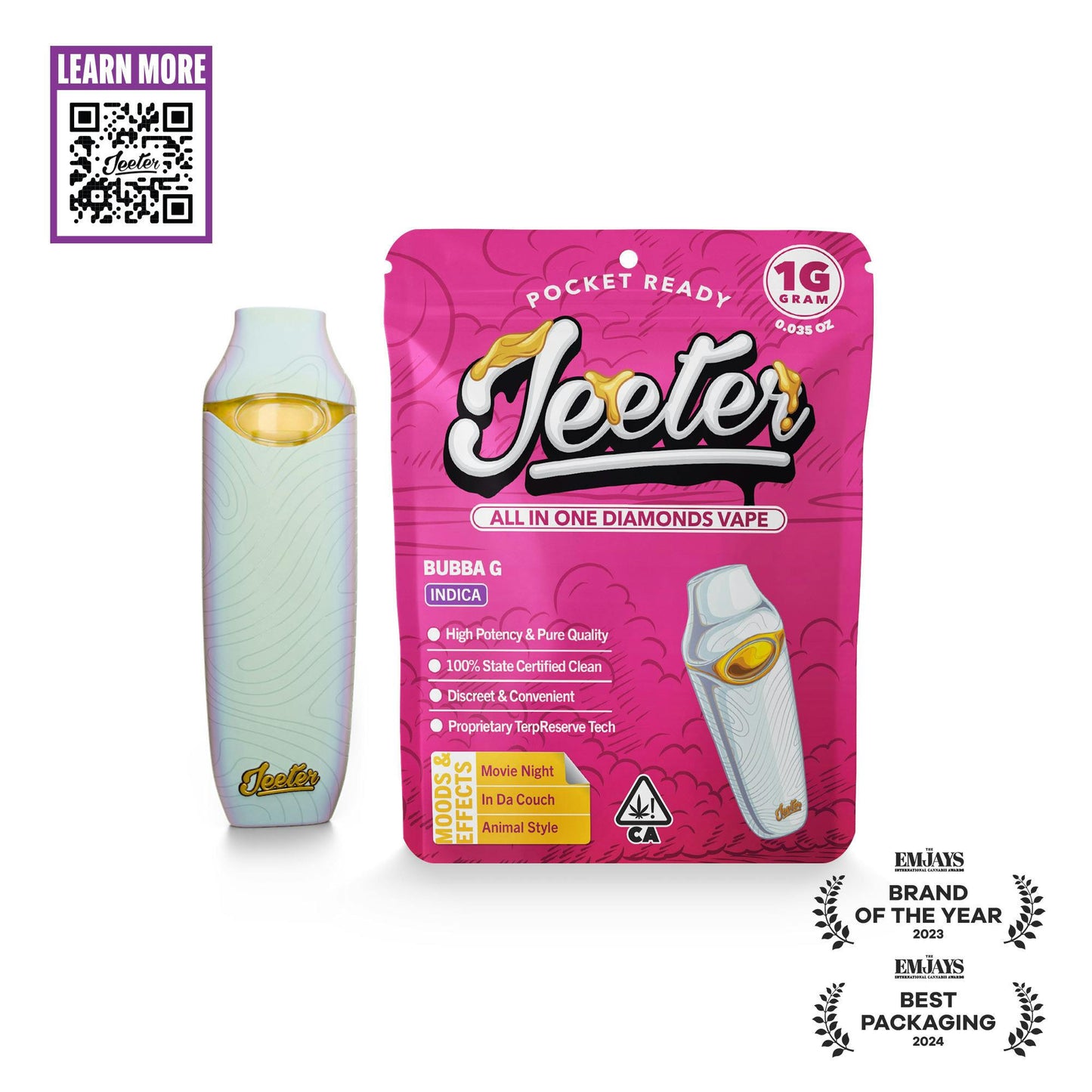 Bubba G All In One Diamonds Vape 1g (Jeeter)