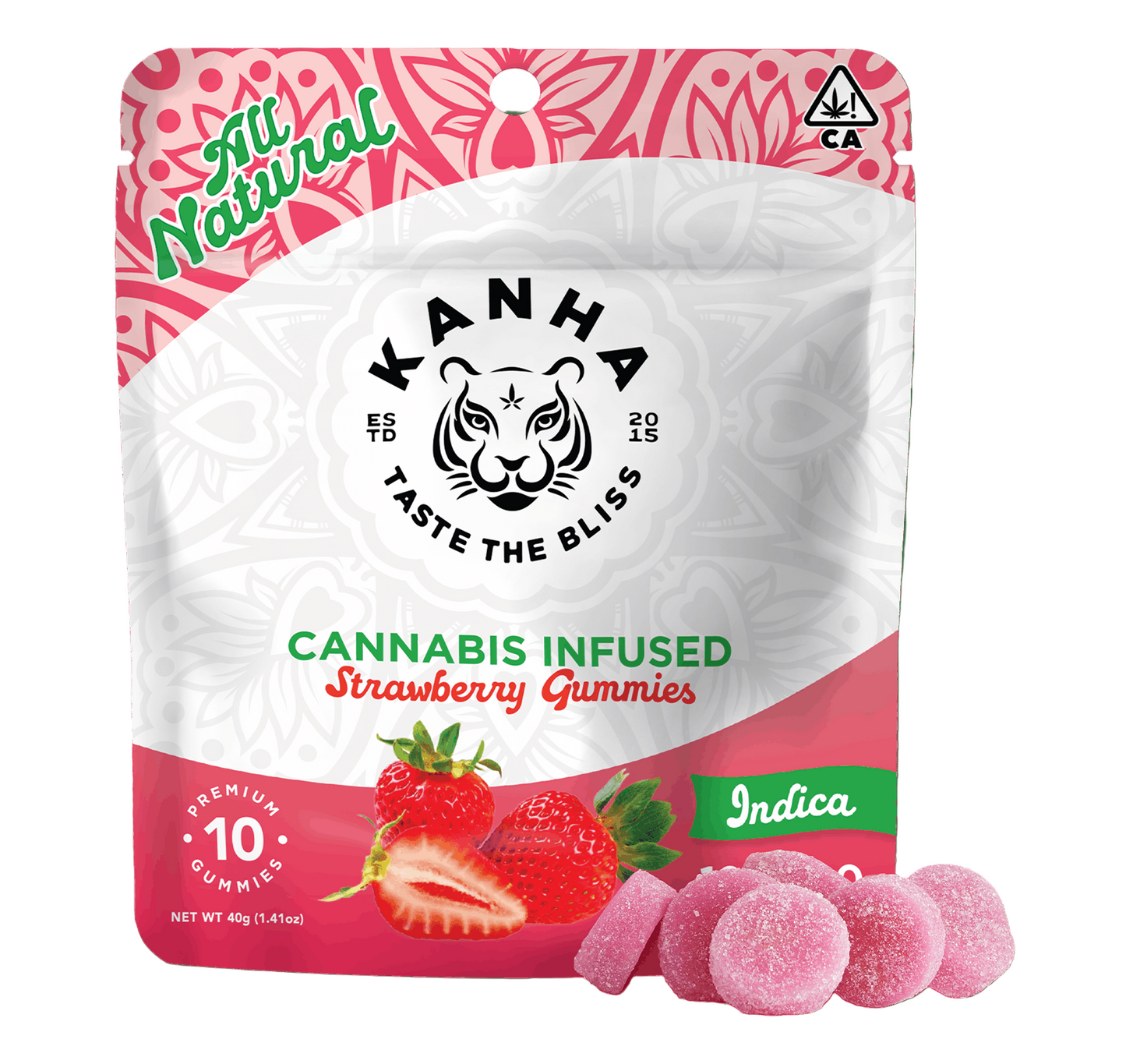 Strawberry Indica Gummies 10pk 100mg THC (KANHA)