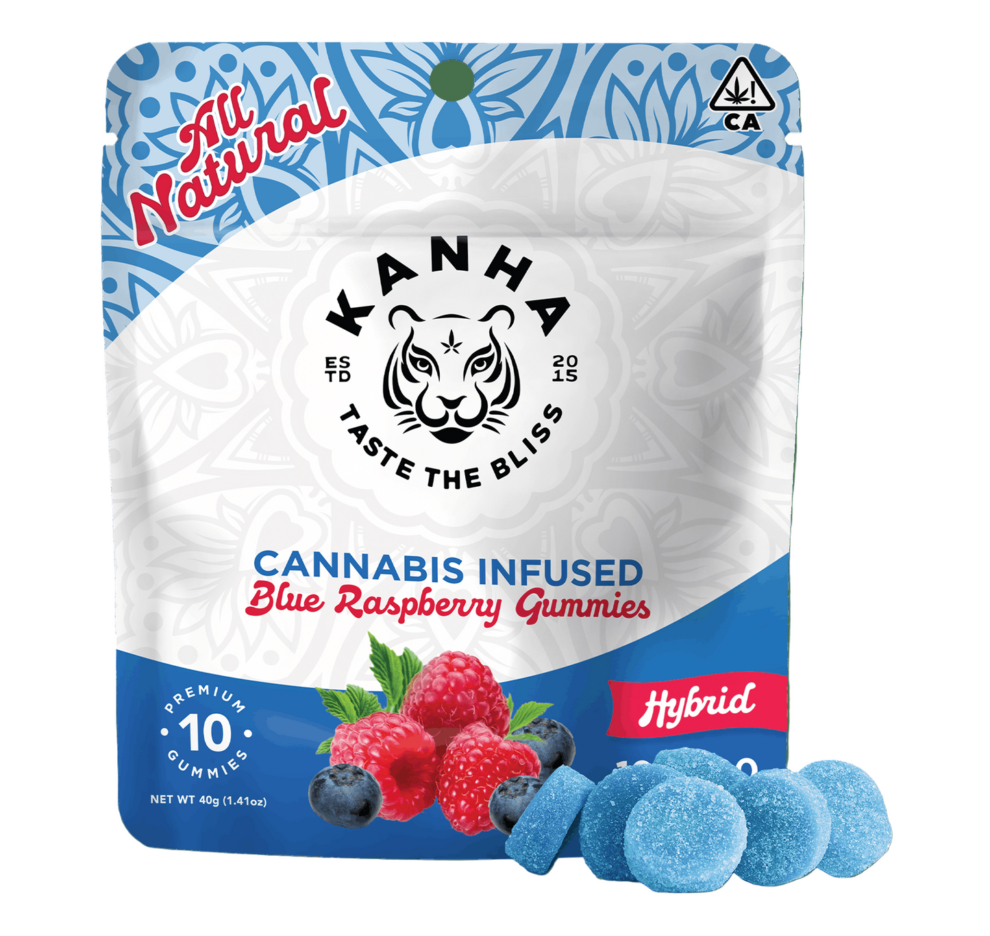 Blue Raspberry Hybrid Gummies 10pk 100mg THC (KANHA)
