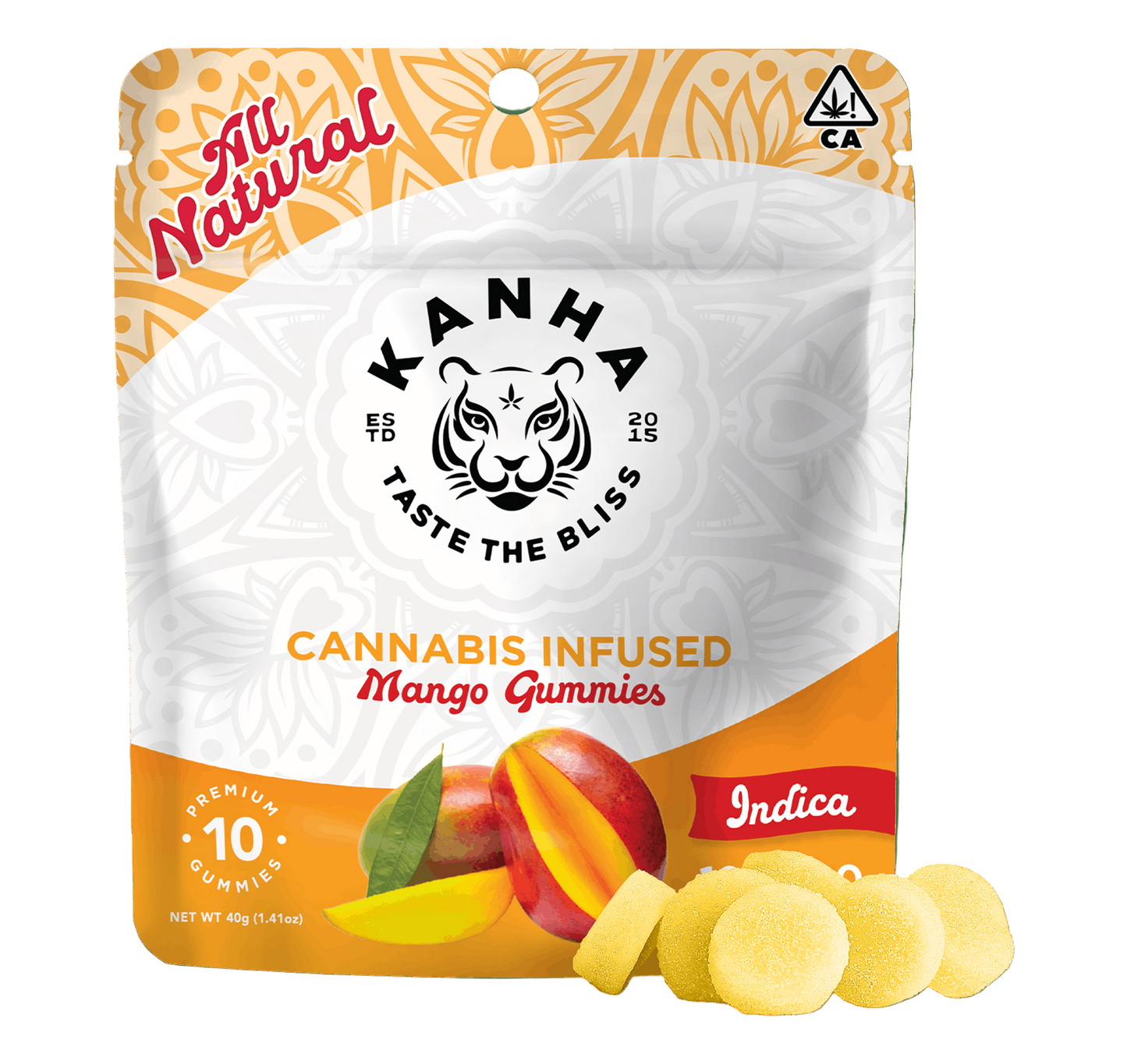 Mango Indica Gummies 10pk 100mg THC (KANHA)