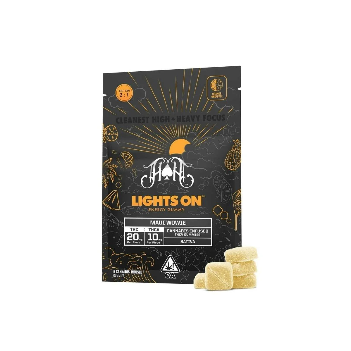 Maui Wowie: Lights On RCS CBG Recovery Gummy 5pk 100mg THC (Heavy Hitters)