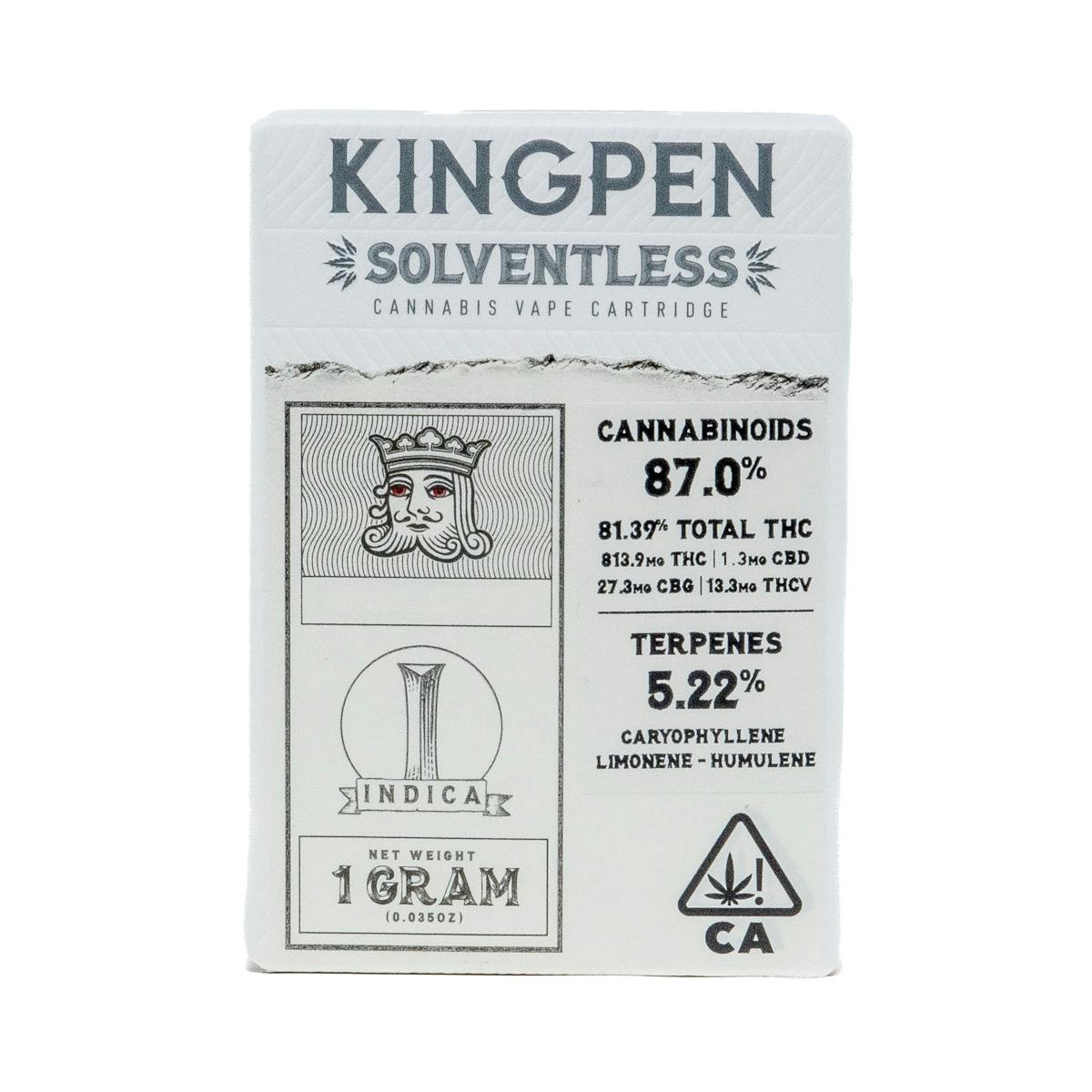 Alien OG Hybrid Solventless Vape Cartridge 1g (KINGPEN)