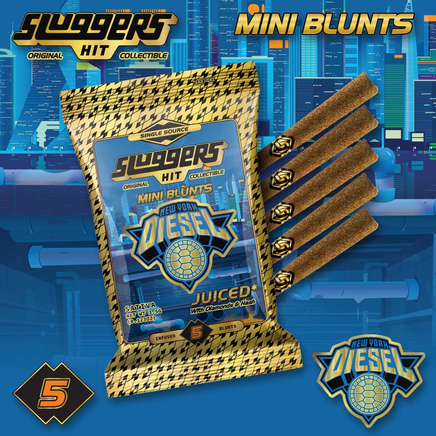 NYC Diesel Sativa Infused Mini Blunts 3.5g 5pk (Sluggers Hit)