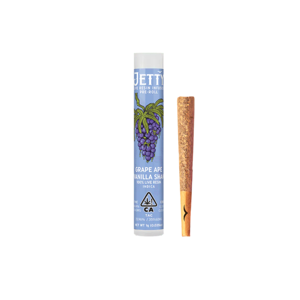 Grape Ape x Vanilla Sherbert Live Resin Infused Pre-Roll 1g (Jetty Extracts)