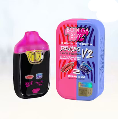 Strawberry Haze x Blueberry Certz Live Resin Deuces Dual Chambered Disposable Vape 2g (Bodega Boyz)