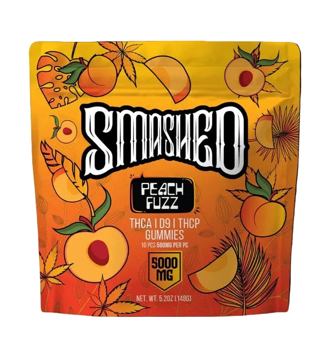 Peach Fuzz THCA Gummies 5000mg 10pk (SMASHED)