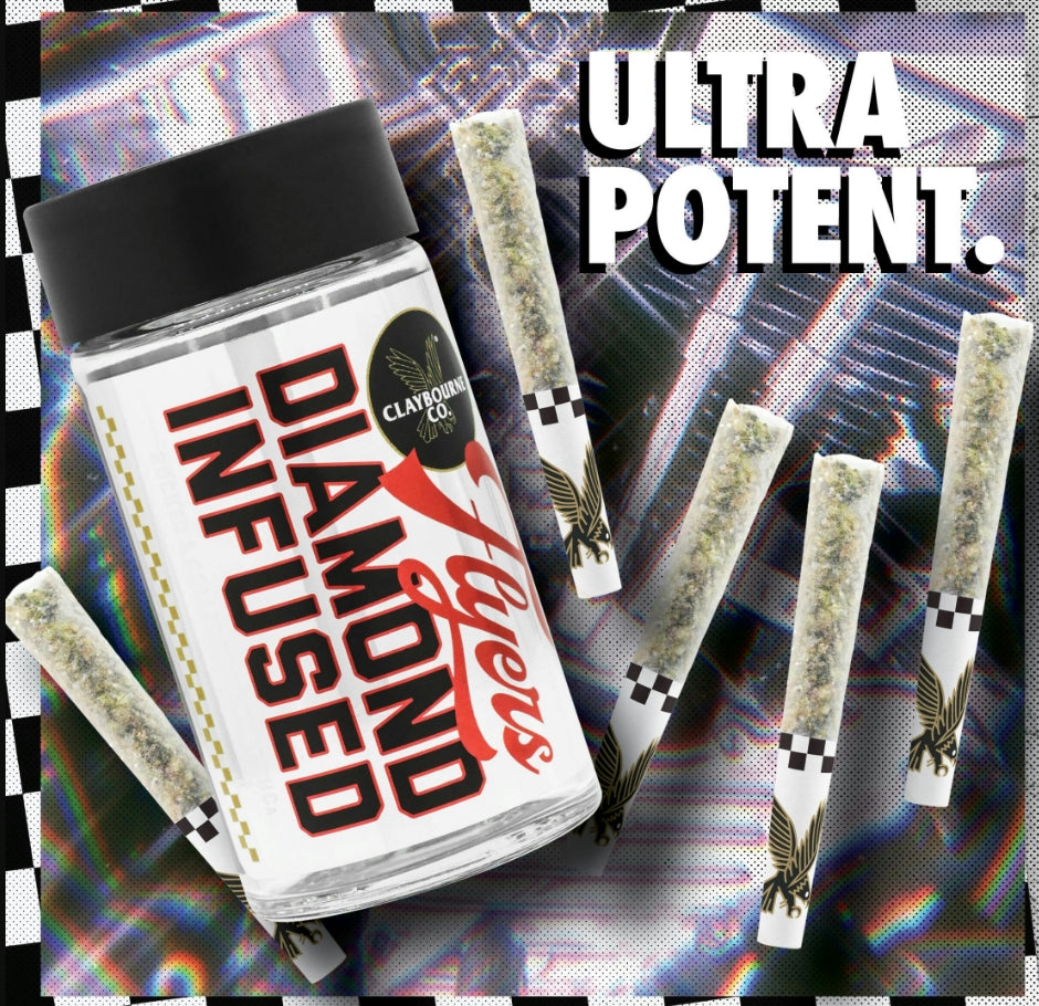 Gas Plant Diamond Infused Flyers Pre-Rolls 5pk 2.5g (Claybourne Co.)