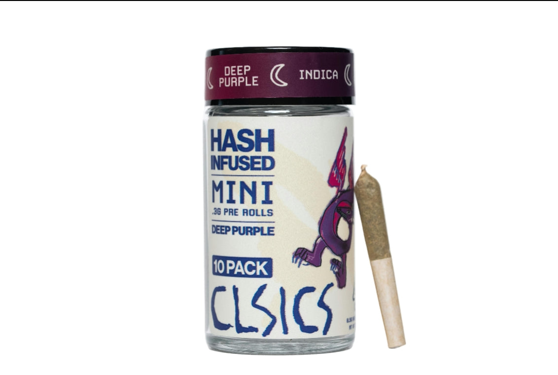 Deep Purple Hash Infused Pre Rolls 10pk .3g (CLSICS Rosin & Rosin Infused Pre Rolls)