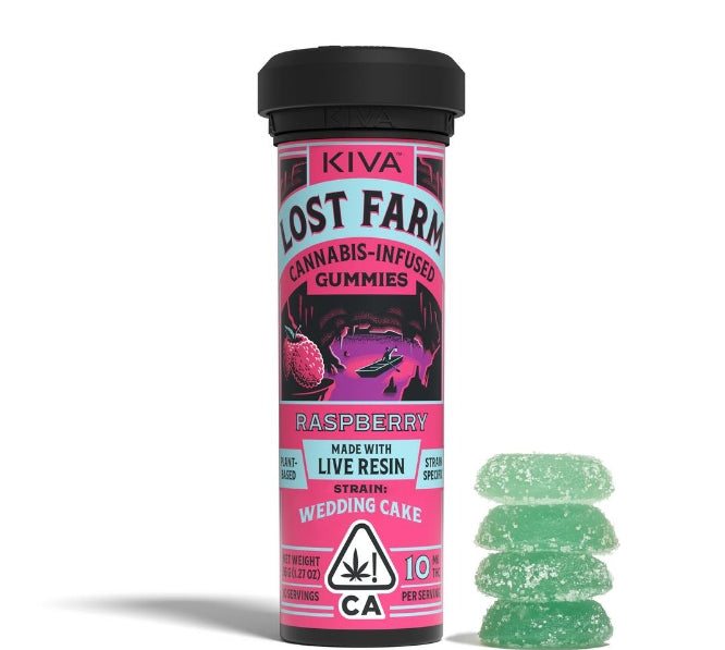 Raspberry x Wedding Cake Lost Farm 10mg / 100mg (Kiva Confections)