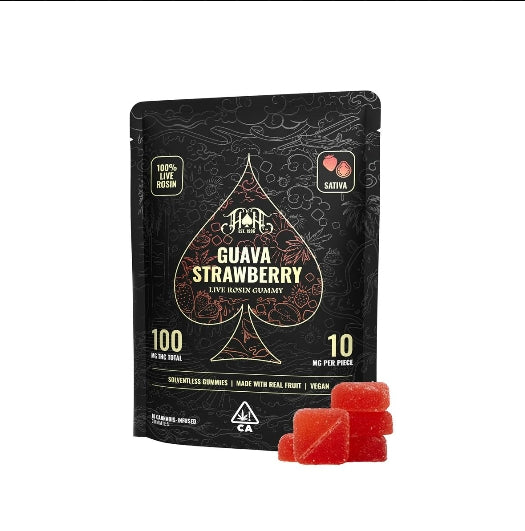Guava Strawberry Live Rosin Gummies 10pk 100mg THC (Heavy Hitters)