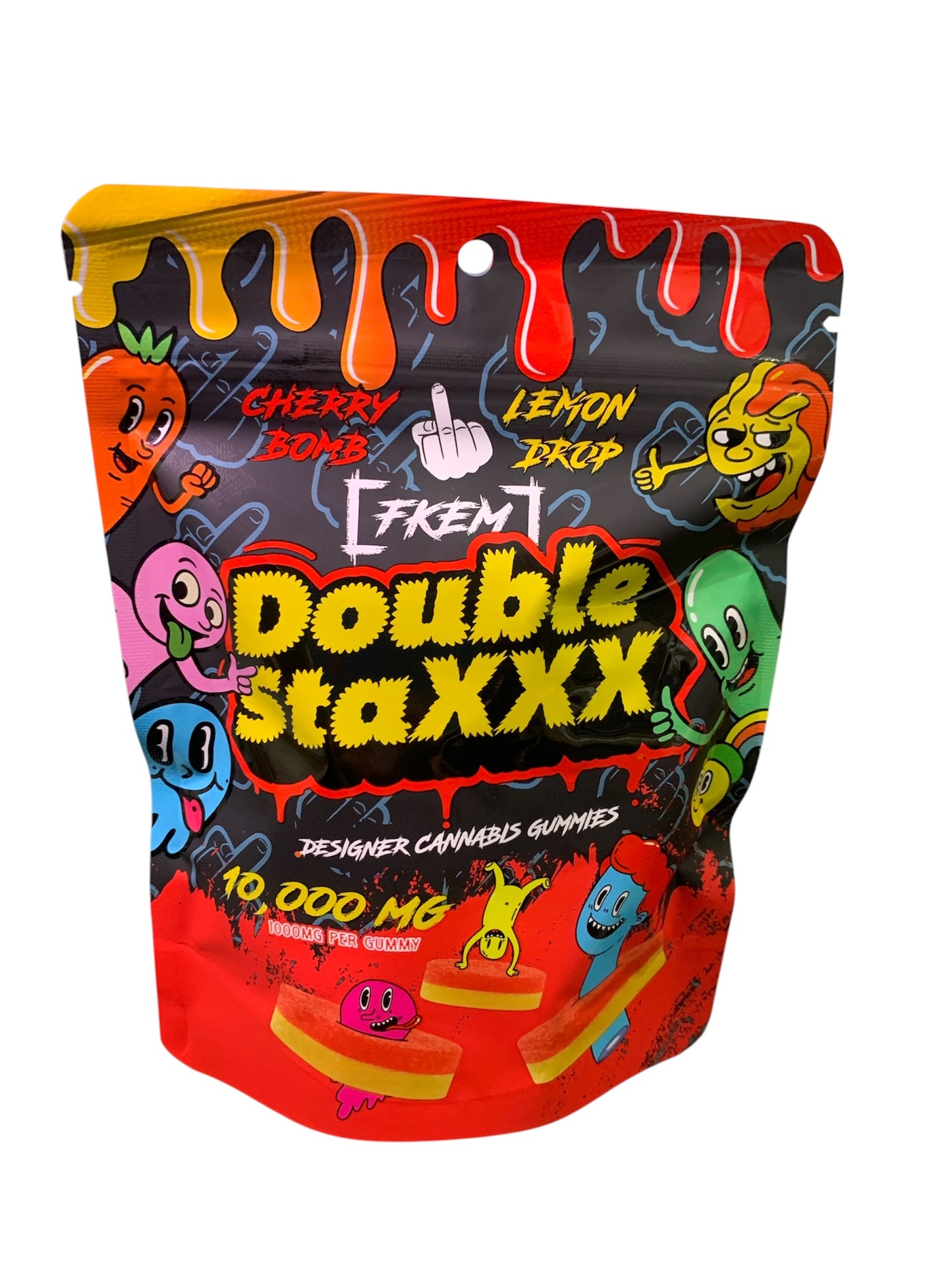 FKEM Double StaXXX Cherry Bomb X Lemon Drop Cannabis Gummies 10pk 10,000mg THC (FKEM EDIBLES)