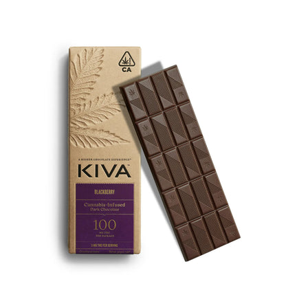 Blackberry Dark Chocolate Bar 100mg (Kiva Confections)