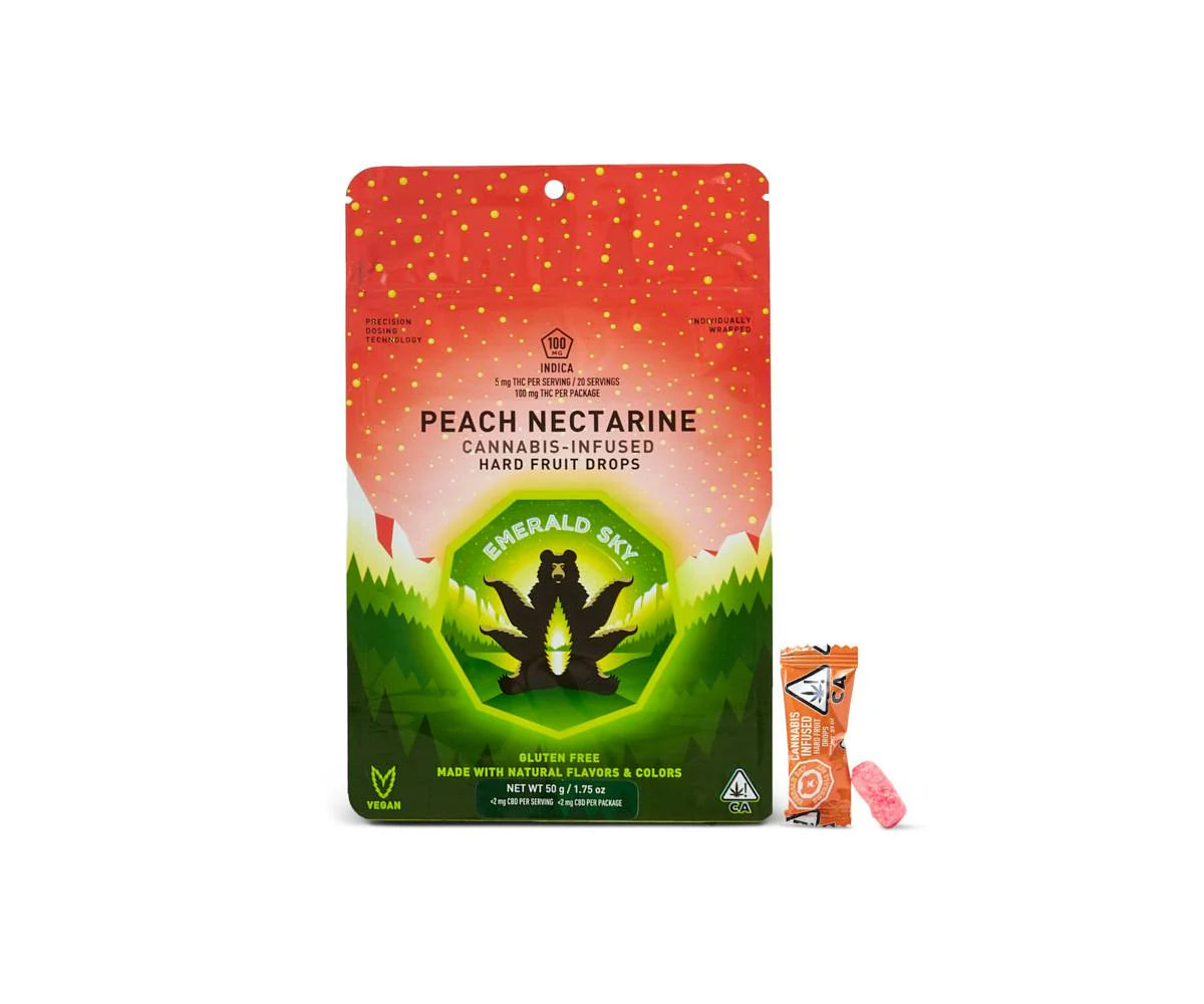 Peach Nectarine Drops 100mg THC (Emerald Sky)