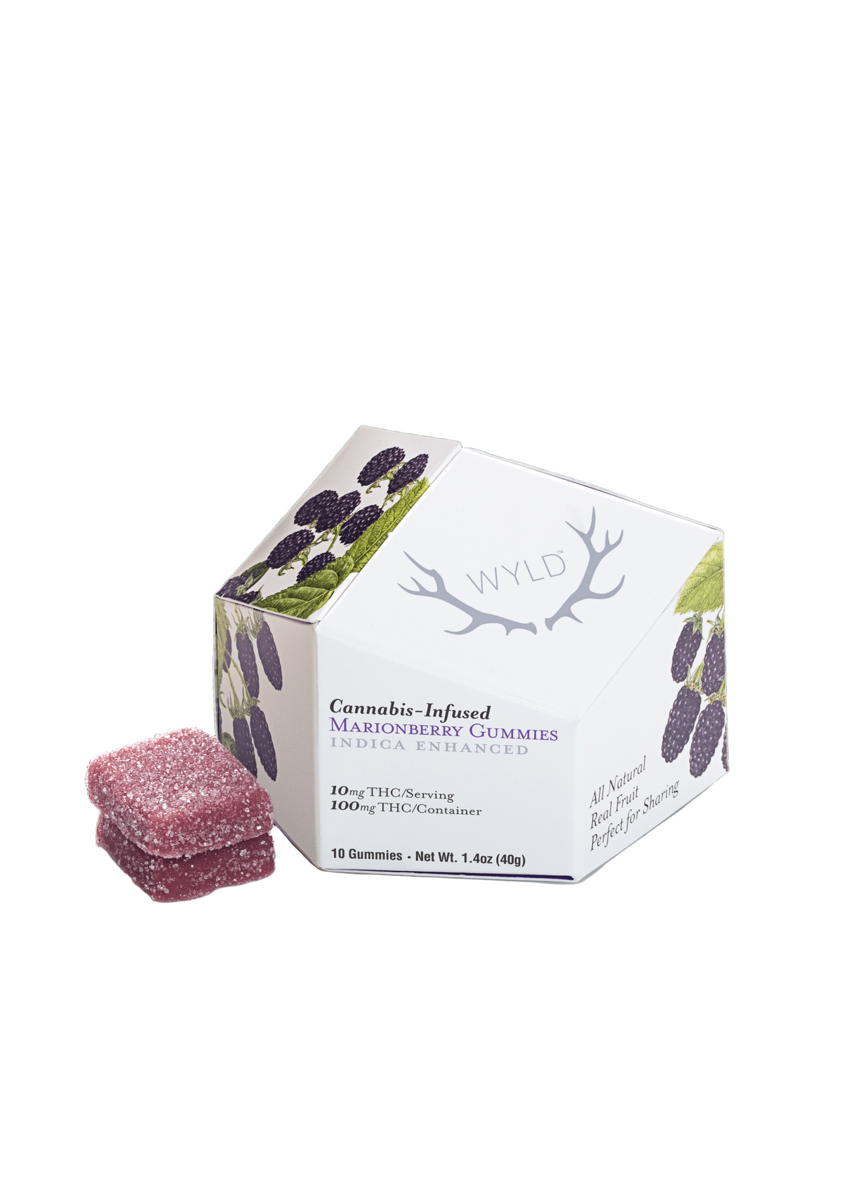 Marionberry Indica Enhanced Gummies 10pk 100mg THC (WYLD)