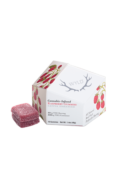 Raspberry Sativa Enhanced Gummies 10pk 100mg THC (WYLD)