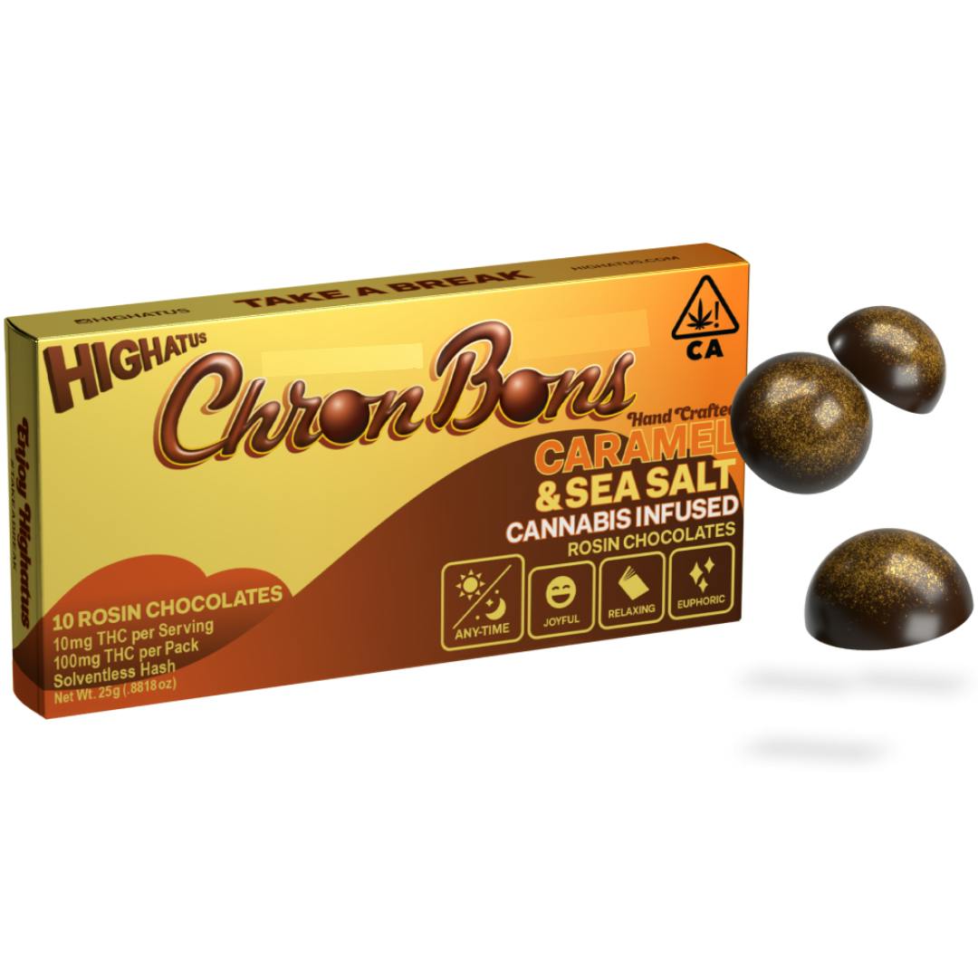 Caramel & Sea Salt Chron Bons Rosin Chocolates 10pk 100mg THC (Highatus)