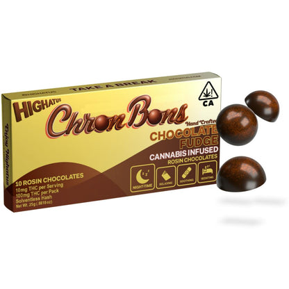 Chocolate Fudge Chron Bons Rosin Chocolates 10pk 100mg THC (Highatus)