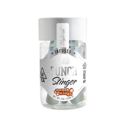 Peach Ringz Punch Stingers Prerolls 5pk 2.5g (Punch Edibles & Extracts)
