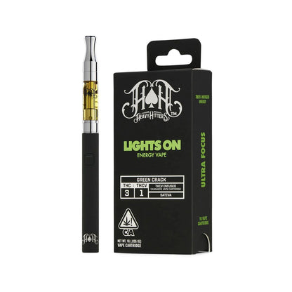 Green Crack Lights On THCV Energy Vape Cartridge 1G (Heavy Hitters)