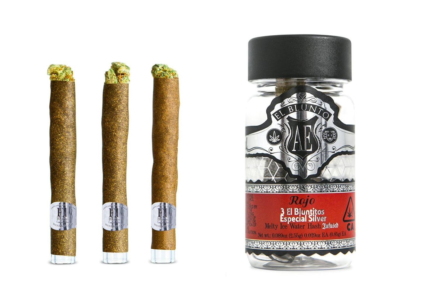 Rojo Bluntito Especial Silver Hash Infused 3pk (El Blunto by Albert Einstone's)