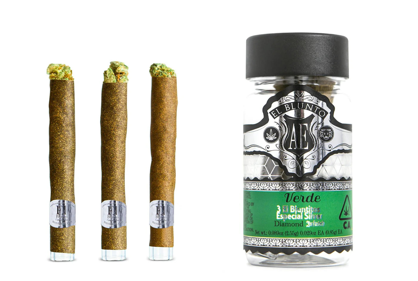 Verde El Bluntito Silver Diamond Infused 3pk 2.55g (El Blunto by Albert Einstone's)