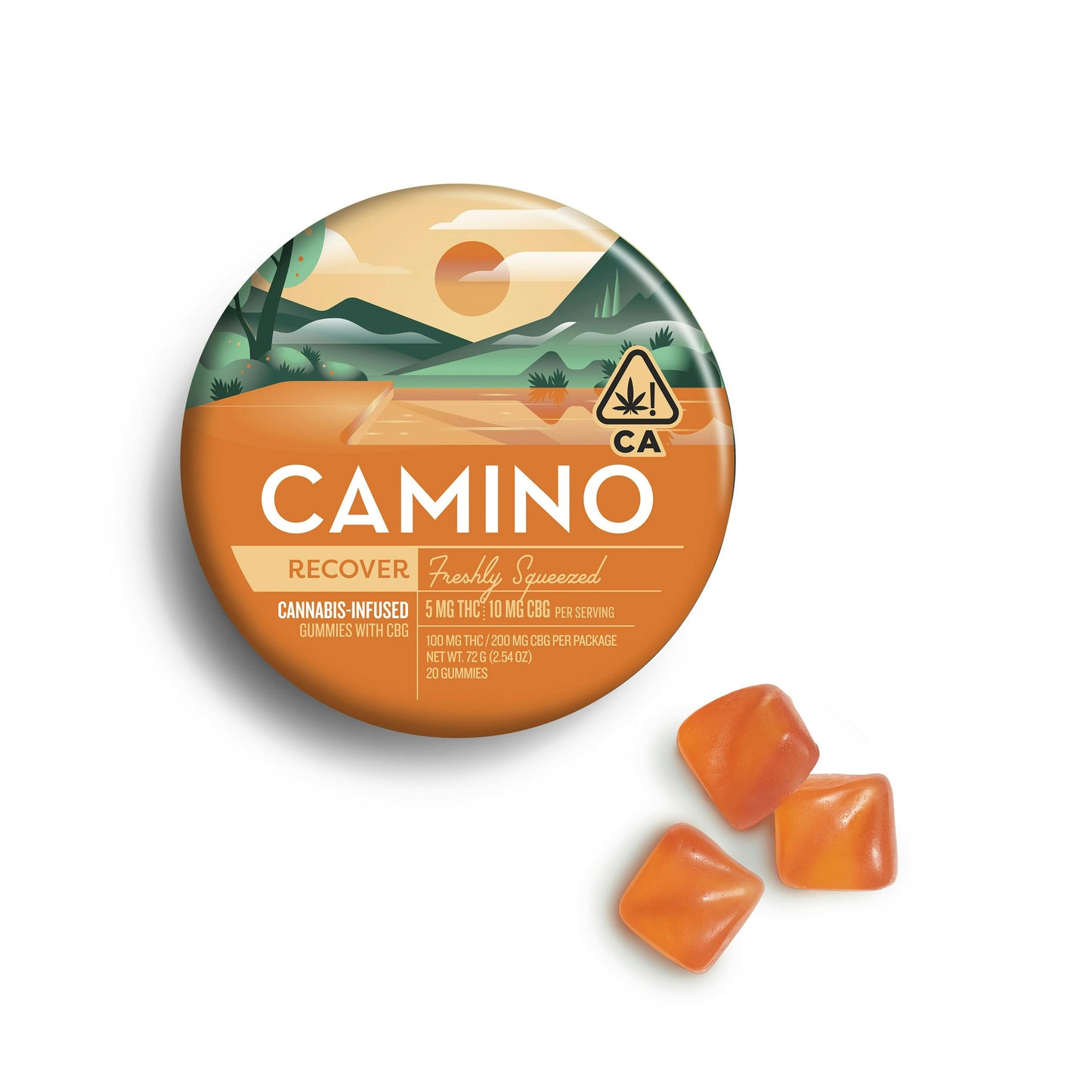 Camino Freshly Squeezed "Recover" CBG Gummies 100mg (Kiva Confections)