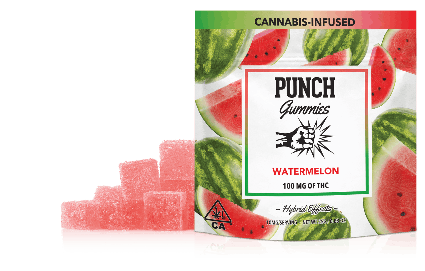 Watermelon Gummies 10pk 100mg THC (Punch Edibles & Extracts)