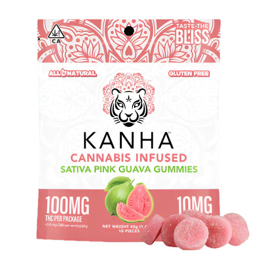 Pink Guava Sativa Gummies 10pk 100mg THC (KANHA)