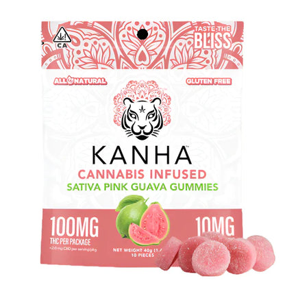 Pink Guava Sativa Gummies 10pk 100mg THC (KANHA)
