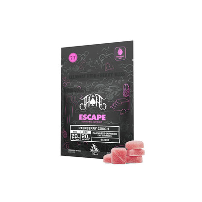 Raspberry Cough: Escape 1:1 THC:CBC 5pk 100mg THC:100mg CBC ((Heavy Hitters))