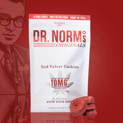 Red Velvet Sativa Cookies 10pk 100mg THC (Dr. Norm's)