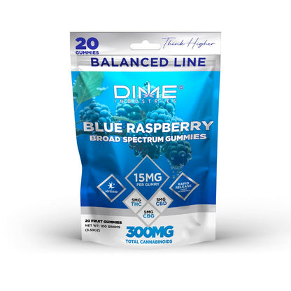 Blue Raspberry Balanced Line "Afternoon" CBG Gummies 20pk 300mg  (Dime Industries)